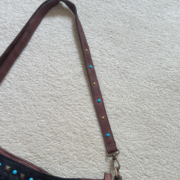 Free People Black and Red Boho Shoulder Bag - Picture 2 of 10